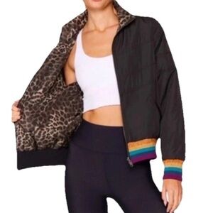 Spiritual Gangster Roaming Soul Reversable Puffer Bomber Jacket Women’s Sz S